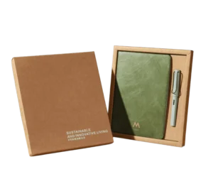 Custom Logo Cork Brown Notebook Business Gift Set