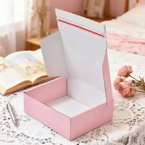 Custom Logo Corrugated Mailer Box with Self-Adhesive Tear Strip for Ecommerce Shipping