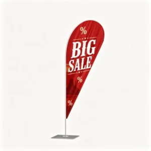 Custom Logo Curved Feather Flag Banner with Replaceable Graphic for Retail Store Promotion