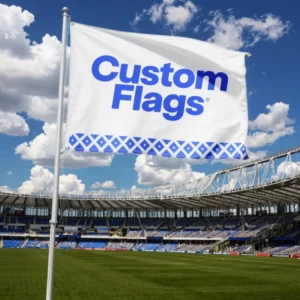 Custom Logo Double Sided 100% Polyester Canvas Header Flag with Digital Printing