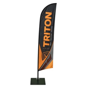 Custom Logo Feather Banner Flag 4x2ft with Pole and Base for Trade Shows