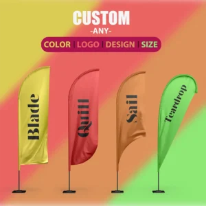 Custom Logo Feather Banner Flag Wind Resistant for Trade Show Event Display