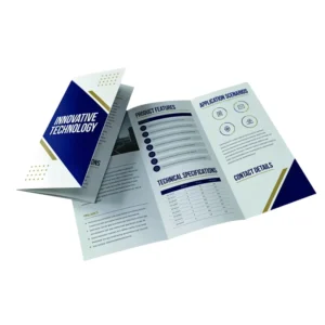 Custom Logo Full Color Printing Gloss Matte Lamination Bi fold 2 panel Tri fold 3 panel Flyers Brochures User Manuals