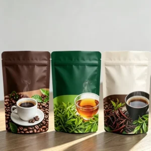 Custom Logo Full Print Plastic Food Pouch for Coffee and Tea