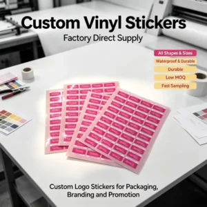 Custom Logo Glossy or Matte UV/Laser-Printed Waterproof Vinyl Sticker Labels for Brand Packaging