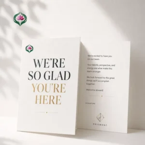 Custom Logo Handmade Christmas Thank You Greeting Cards Set with Envelopes for Business