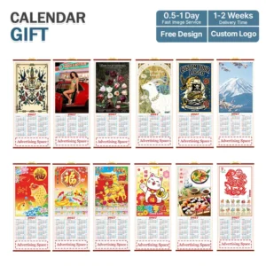Custom Logo Hanging Scroll Calendar Chinese Spring Festival Gift