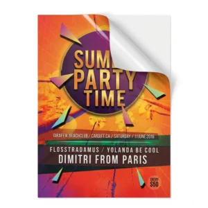 Custom Logo Heavy Duty Vinyl Sticker Poster Full Color Self Adhesive Large Format Wall Decal for Summer Party Events