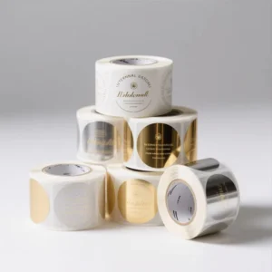 Custom Logo Matte Stickers with Gold Foil, Waterproof Oil-Proof Labels