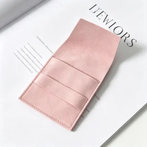 Custom Logo Microfiber Flap Envelope Jewelry Pouch for Necklace, Ring, and Earring Packaging
