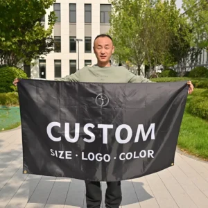Custom Logo National Flag Banners 100% Polyester 300D/600D Knitted Waterproof Durable Factory