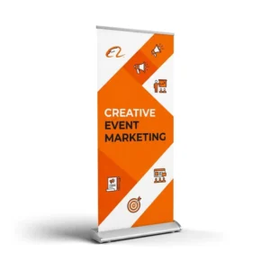 Custom Logo Orange Mesh PVC Banner, Waterproof, Retractable, Portable, Reusable, CMYK