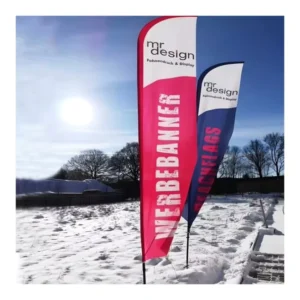 Custom Logo Outdoor Advertising Beach Flags Feather Teardrop Polyester Event Banners