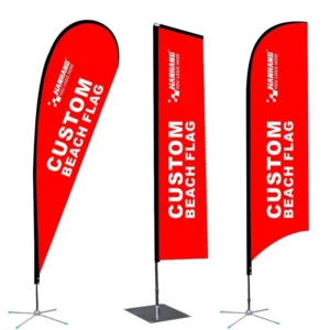 Custom Logo Outdoor Beach Feather Flag Banner Open House Teardrop Fiberglass Flagpole Multi-Size