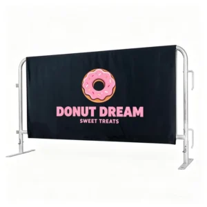 Custom Logo Outdoor Reusable Stretch Polyester Banner with Aluminum Flagpole, Dye Sublimation Printed, for Events