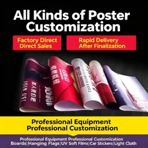 Custom Logo PP Posters Waterproof Offset Printing Large Wall Posters A0 A1 A2 A3 A4