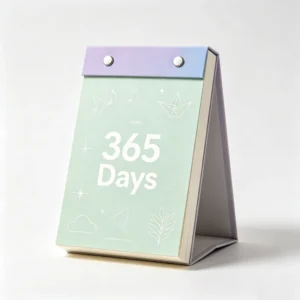 Custom Logo Paper 365 Days Daily Desk Calendar Twin Pin Top Bound Tear Off Pages for Office Corporate Gift