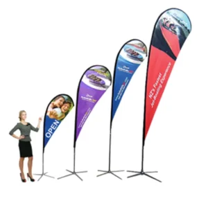 Custom Logo Polyester Fabric Outdoor Advertising Teardrop Feather Beach Wind Flag Banner