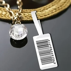 Custom Logo Price Tag Labels for Rings, Necklaces, Glasses, and Jewelry with QR Code and Barcode for Thermal Printers