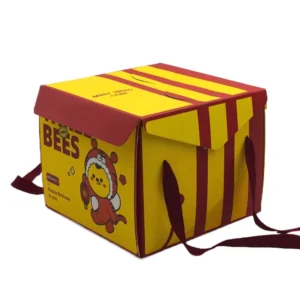 Custom Logo Print Cardboard Packaging Birthday Wedding Gift Paper Cake Boxes Pet Display Window Foldable with Handles Straps