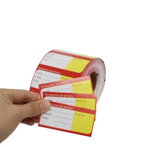 Custom Logo Printed Adhesive Private Label Stickers for Supermarket Display, Durable Waterproof
