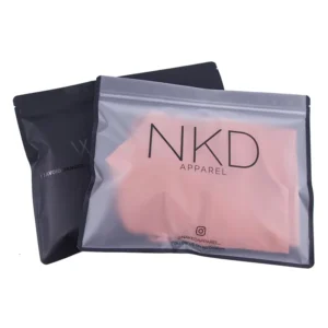 Custom Logo Printed Frosted Clothing Garment Hoodie T-Shirt Packaging Plastic Ziplock Bag with Window