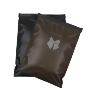 Custom Logo Printed Frosted Matte Black Resealable Zipper Bags for Clothing Packaging