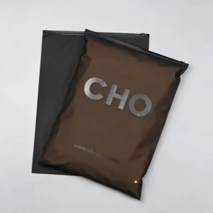 Custom Logo Printed Frosted Resealable Matte Black Ziplock Plastic Bag for Clothing Packaging