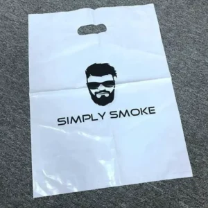 Custom Logo Printed HDPE Plastic Shopping Bag with Die-Cut Handle