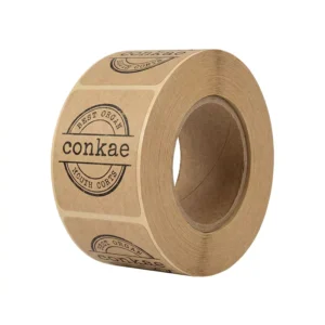Custom Logo Printed Kraft Paper Roll Labels for Food, Gift, and Bottle Packaging