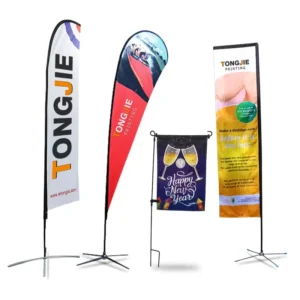 Custom Logo Printed Outdoor Teardrop Beach Flags and Banners for Events