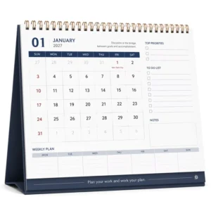 Custom Logo Printed Paper Wall Calendar School Academic Year 18-Month Planner for Campus Office