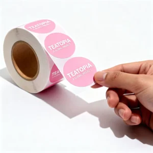 Custom Logo Printed Paper or Vinyl Waterproof Packaging Round Sticker Label Roll