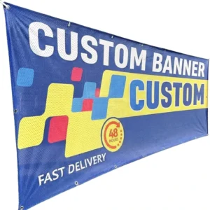 Custom Logo Printed Polyester Advertising Banner with Sublimation Transfer for Outdoor Use