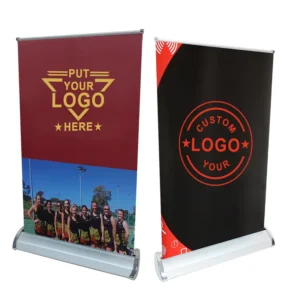 Custom Logo Printed Roll-Up Banner Advertising Stand Tabletop Pull-Up Banner