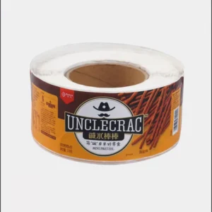 Custom Logo Printed Self-Adhesive Sticker Roll for Snack and Pretzel Food Packaging