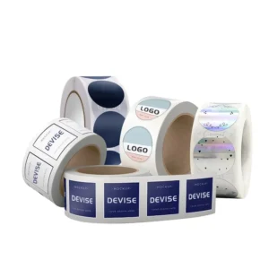 Custom Logo Printed Waterproof Vinyl Adhesive Label Stickers on Roll for Packaging