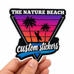Custom Logo Printed Weatherproof UV-Resistant Vinyl PVC Adhesive Glossy Holographic Kiss-Cut Stickers