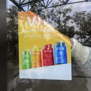 Custom Logo Printed Window Clings White Layer Put Inside Outside Facing Vinyl Shop Window Static Cling Decals