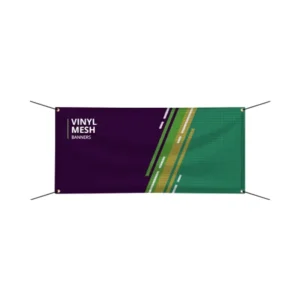 Custom Logo Printed Windproof Rectangular Vinyl Mesh Banner and Flag for Outdoor Events