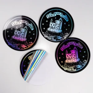 Custom Logo Round Holographic PET Labels Stickers Waterproof Strong Adhesive for Packaging
