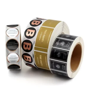 Custom Logo Round Waterproof Adhesive Packaging Thank You Stickers on Roll