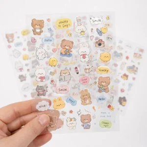 Custom Logo Self-Adhesive Holographic Oil-Proof Transparent Vinyl Stickers and Labels, Full-Color HD Printing, Waterproof