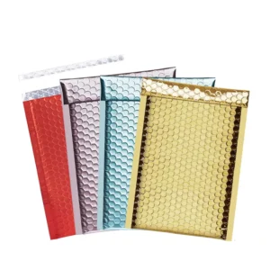 Custom Logo Shipping Envelope Mailing Bag Silver Aluminized Film Bubble Mailer