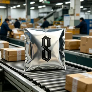 Custom Logo Silver Aluminum Foil Mailer Bags for T-Shirts Hoodies and Clothes S M L Glossy