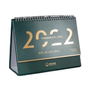Custom Logo Spiral Bound Desk Calendar Flip Stand Up Design Paper Table Calendar