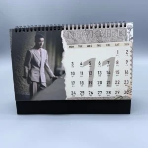 Custom Logo Spiral-Bound Monthly Family Photo Desk Calendar