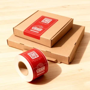 Custom Logo Sticker for Gift Packaging and Pizza Box Labels