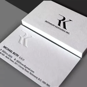 Custom Logo Thank-You and Business Cards with Embossed, Debossed, and UV Printing