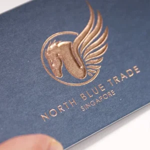 Custom Logo Thick Business Greeting Card Embossed Copper Foil